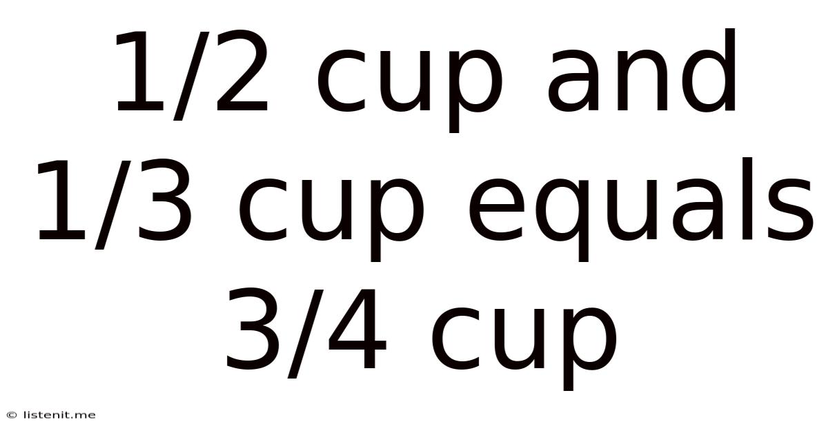 1/2 Cup And 1/3 Cup Equals 3/4 Cup