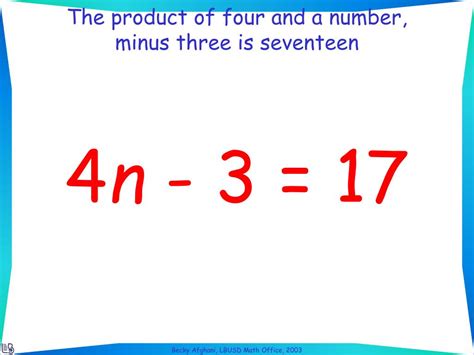 1 Minus The Product Of 4 And A Number.