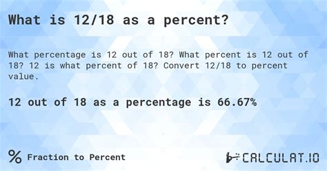 12 Out Of 18 As A Percentage