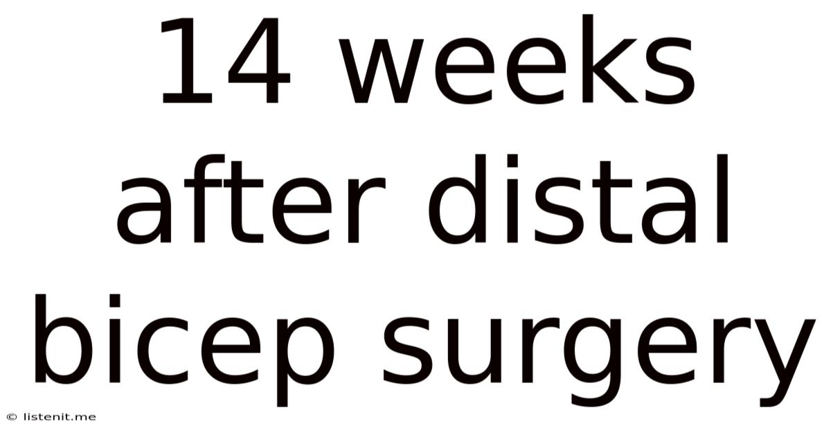 14 Weeks After Distal Bicep Surgery