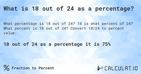 18 Out Of 24 As A Percentage