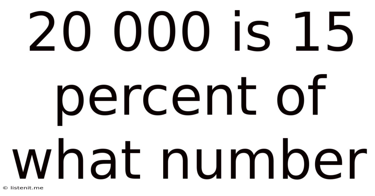 20 000 Is 15 Percent Of What Number