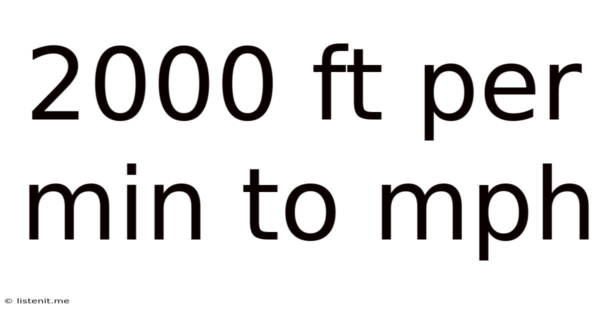 2000 Ft Per Min To Mph