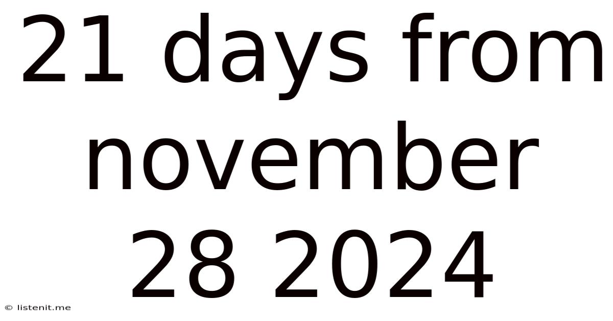 21 Days From November 28 2024