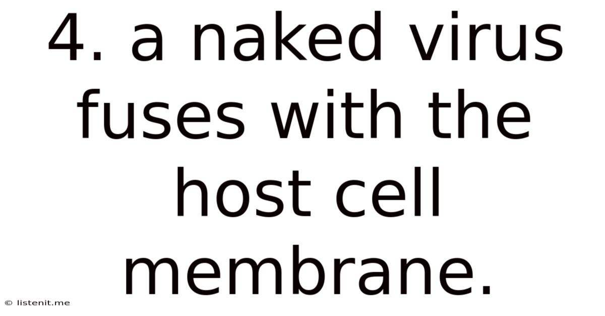 4. A Naked Virus Fuses With The Host Cell Membrane.
