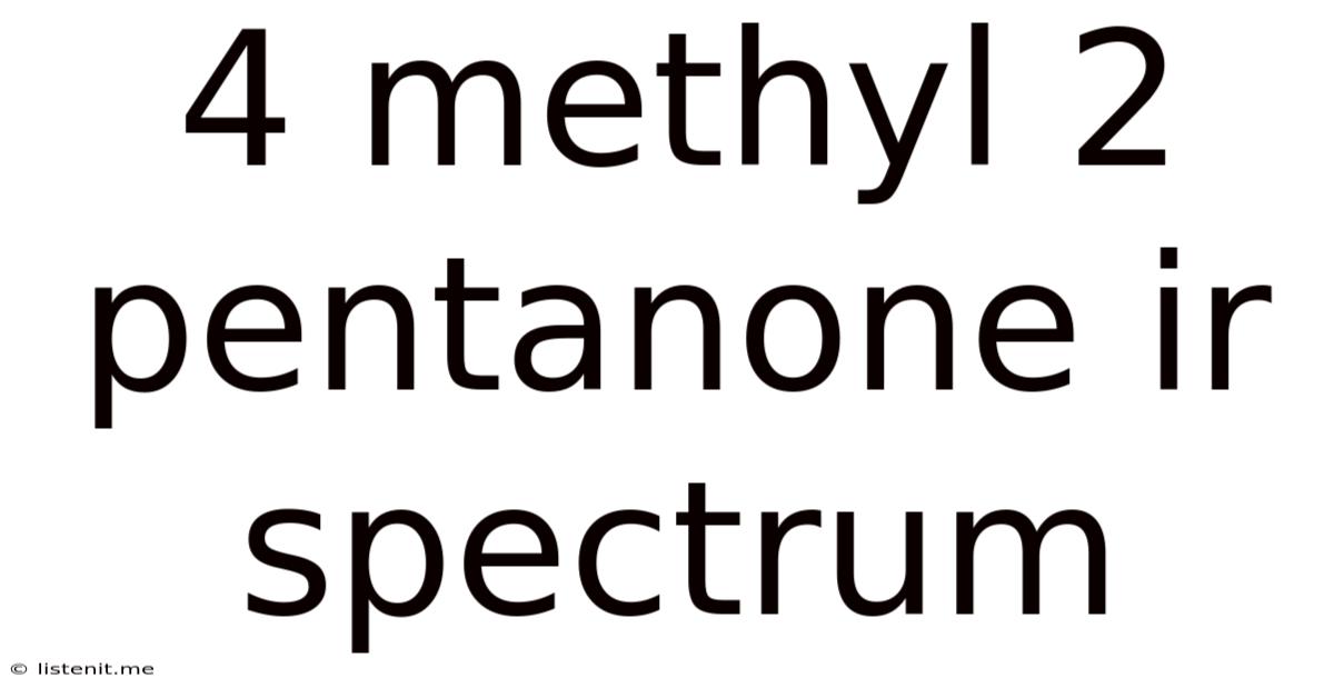 4 Methyl 2 Pentanone Ir Spectrum
