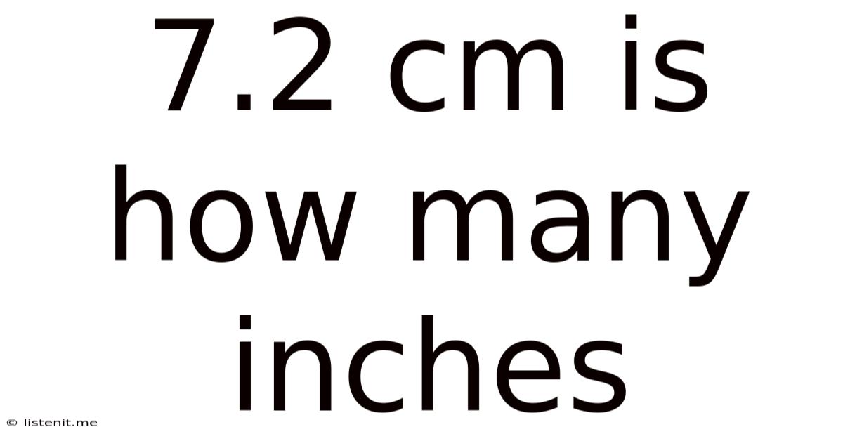 7.2 Cm Is How Many Inches