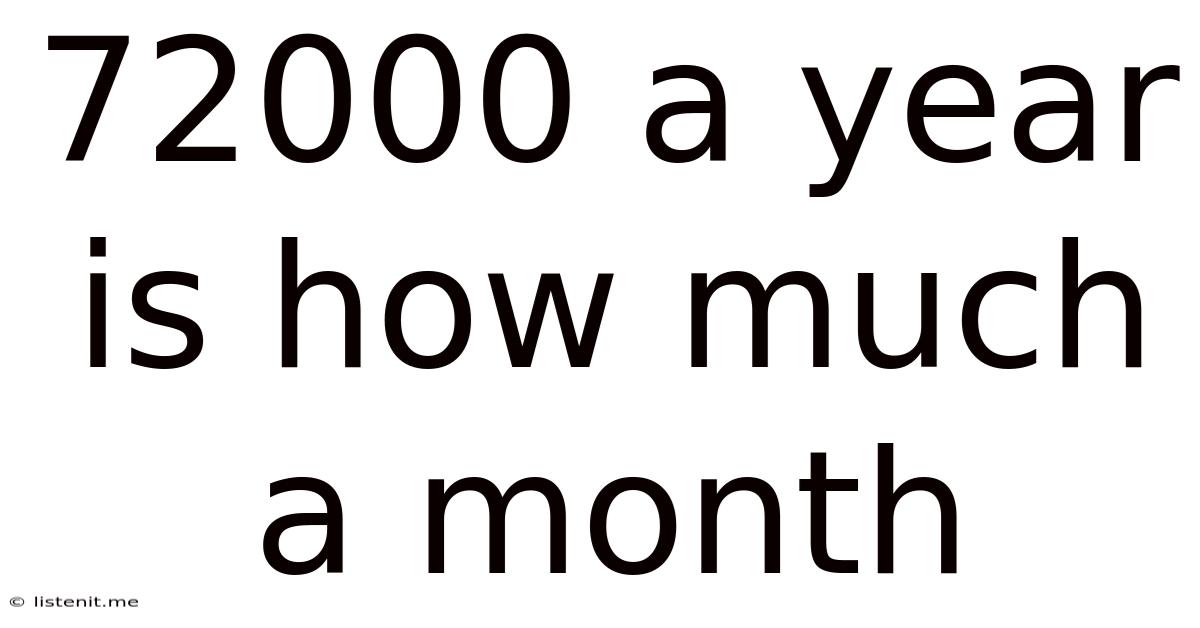 72000 A Year Is How Much A Month