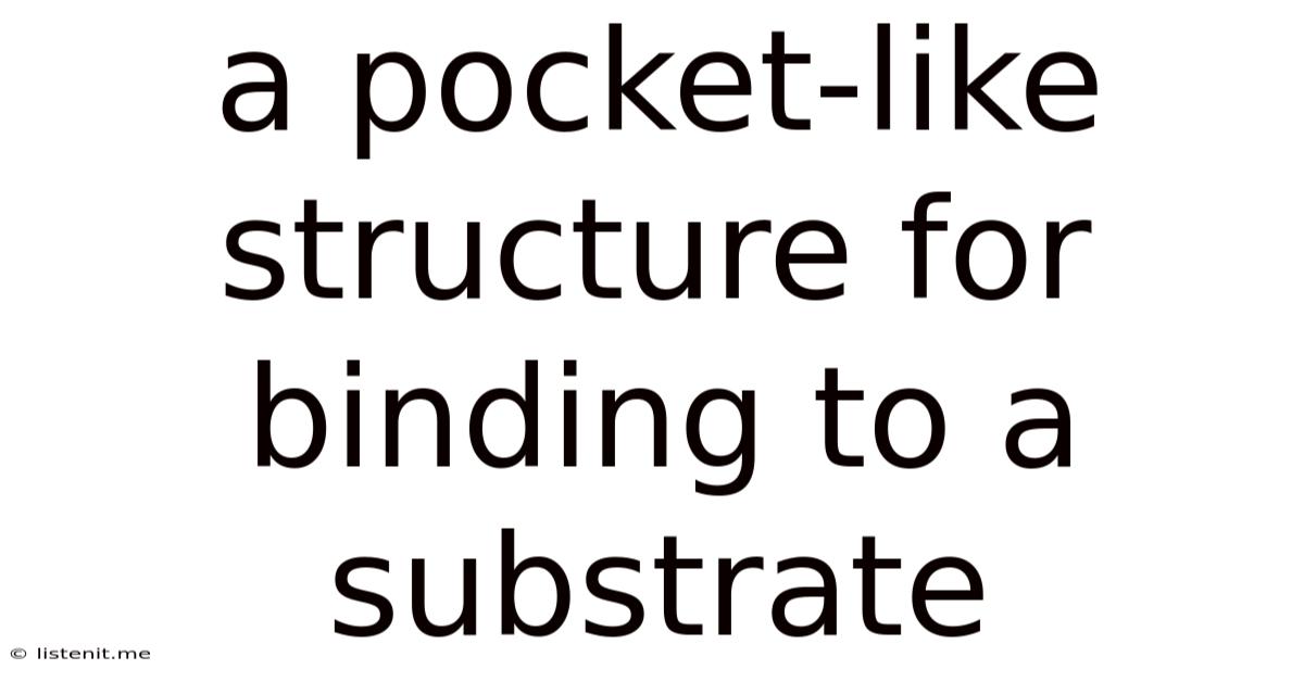A Pocket-like Structure For Binding To A Substrate