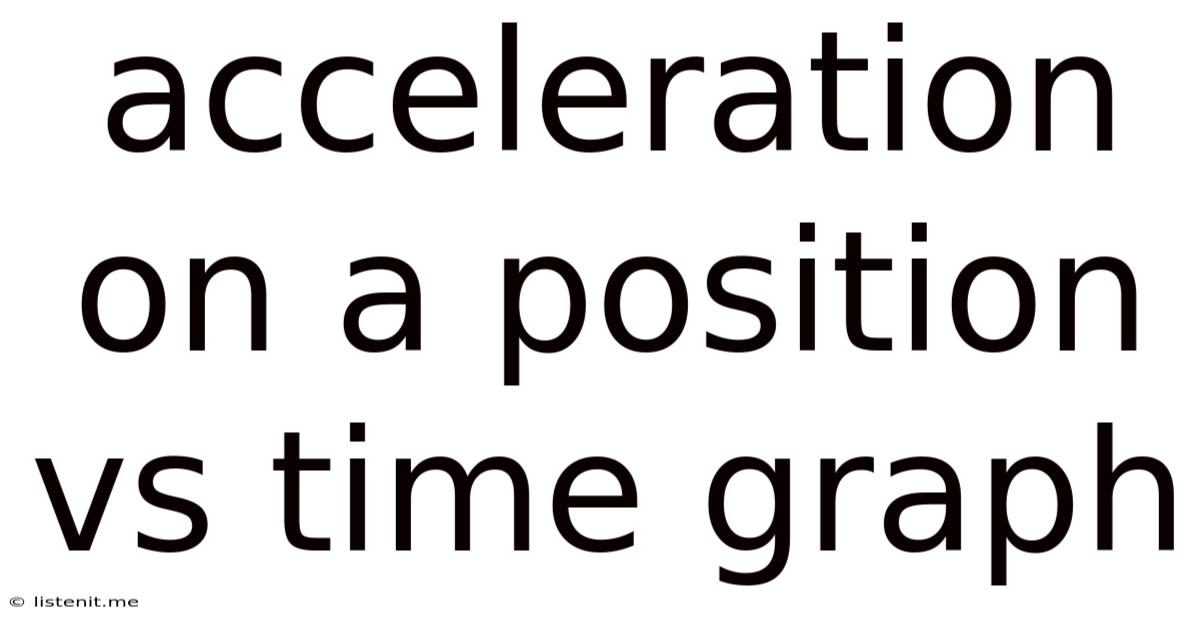 Acceleration On A Position Vs Time Graph