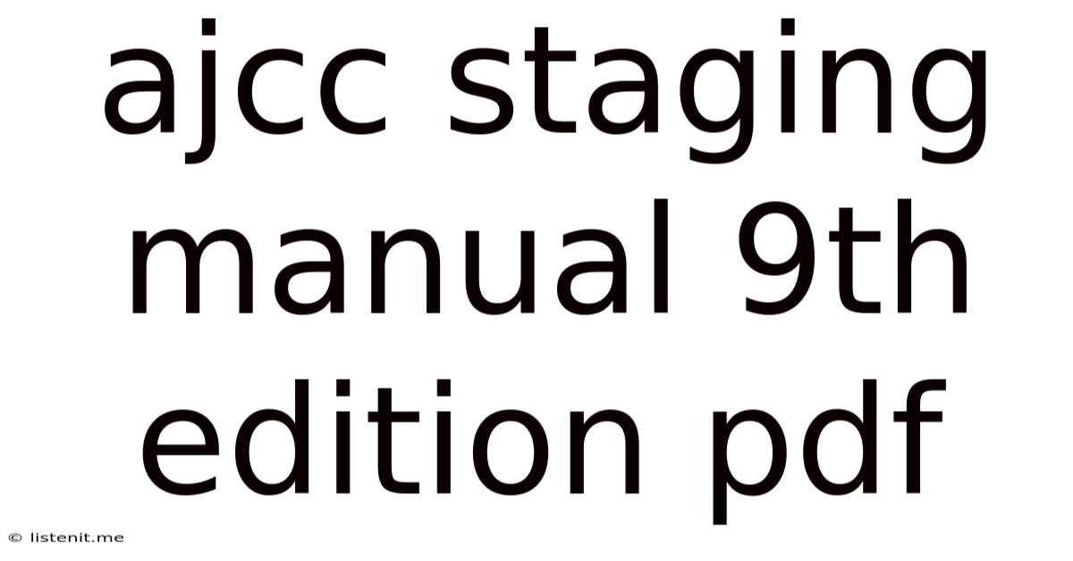 Ajcc Staging Manual 9th Edition Pdf