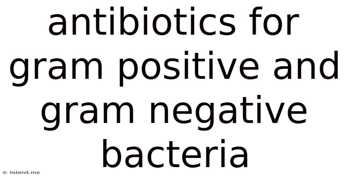 Antibiotics For Gram Positive And Gram Negative Bacteria