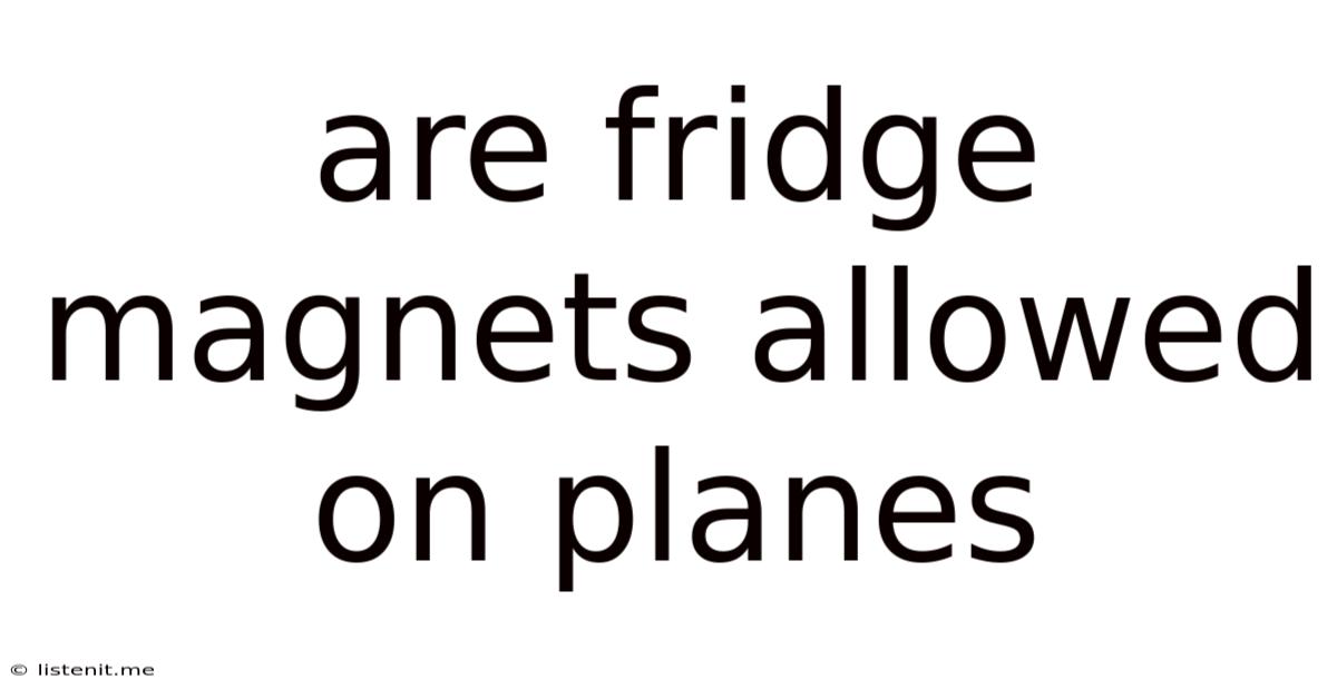 Are Fridge Magnets Allowed On Planes