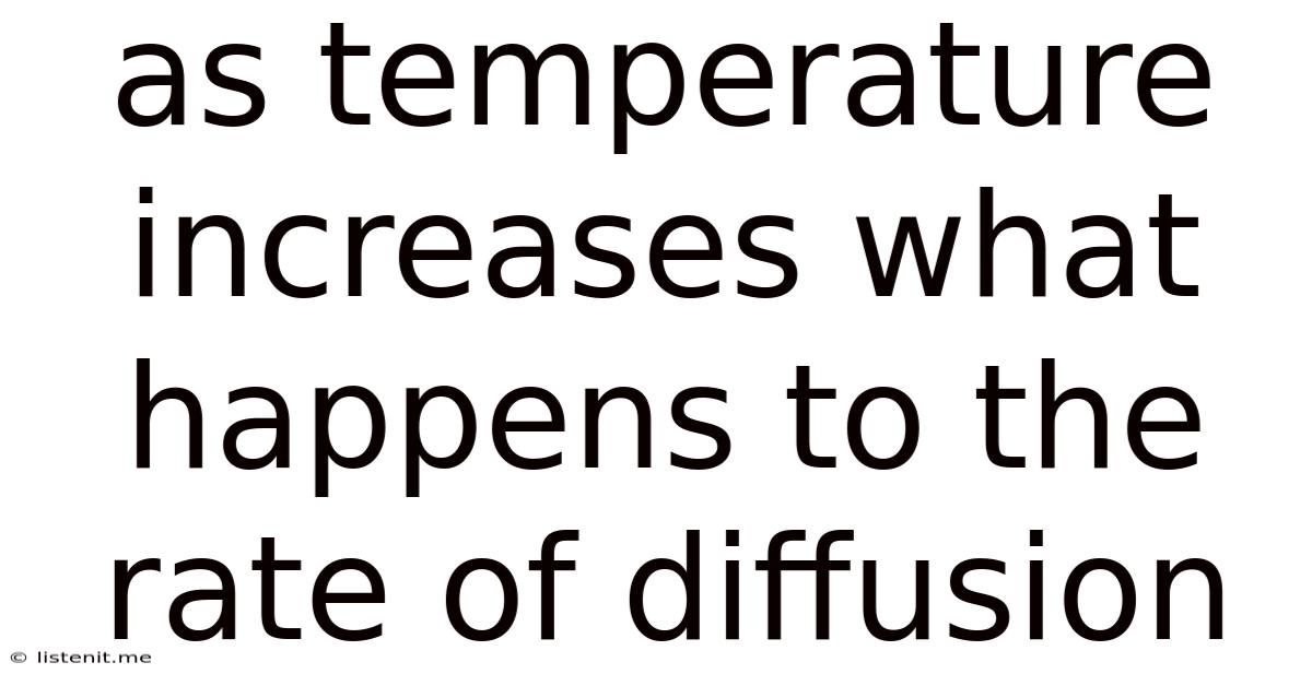As Temperature Increases What Happens To The Rate Of Diffusion