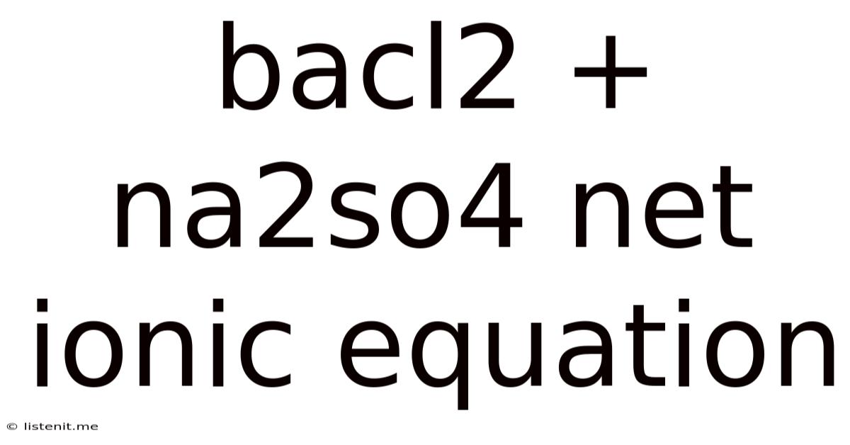 Bacl2 + Na2so4 Net Ionic Equation
