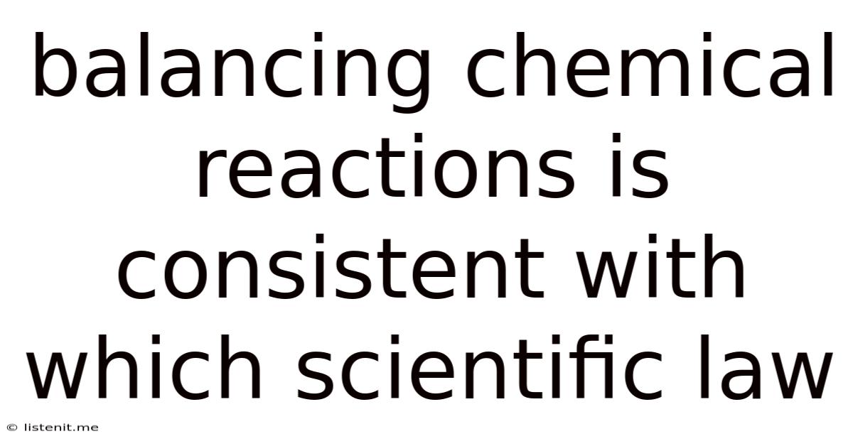 Balancing Chemical Reactions Is Consistent With Which Scientific Law