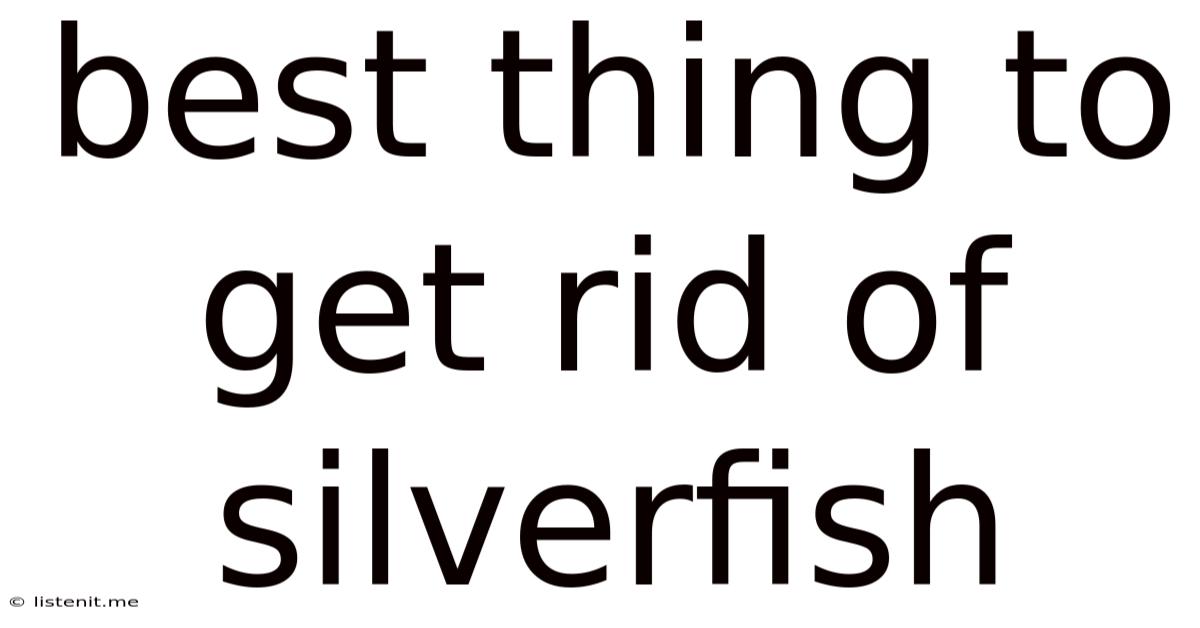 Best Thing To Get Rid Of Silverfish
