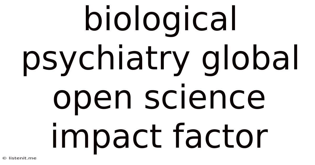 Biological Psychiatry Global Open Science Impact Factor