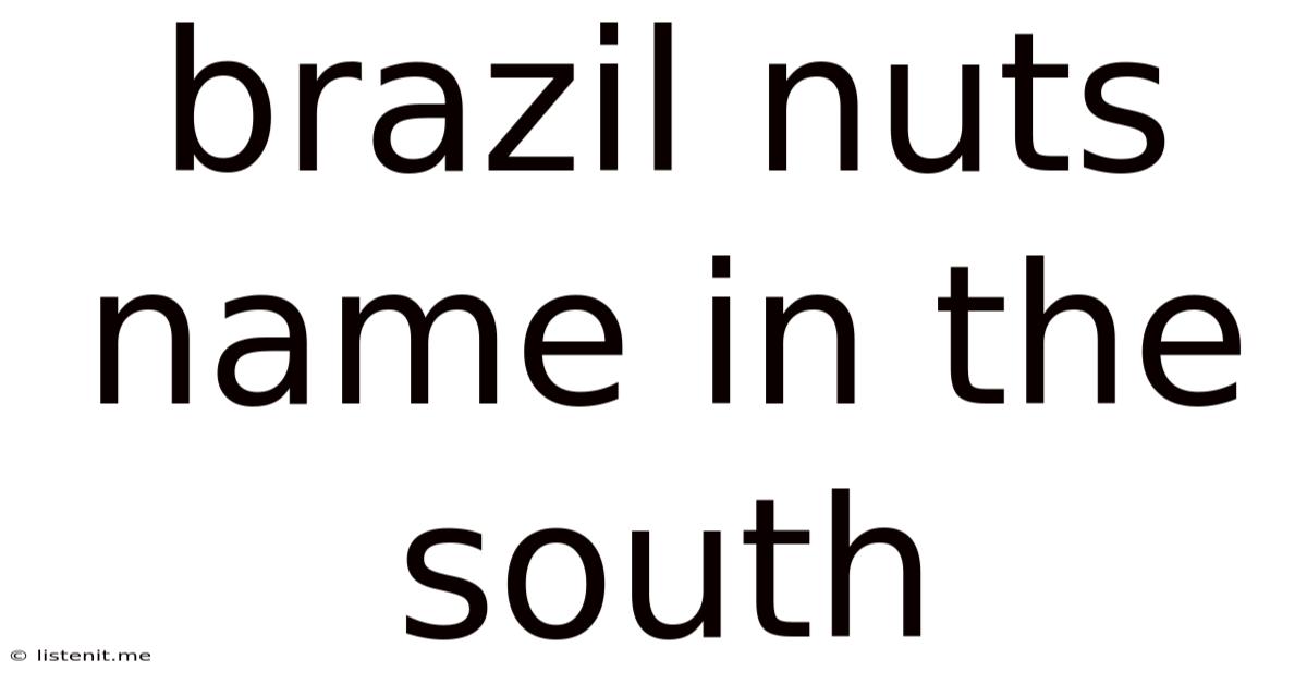 Brazil Nuts Name In The South