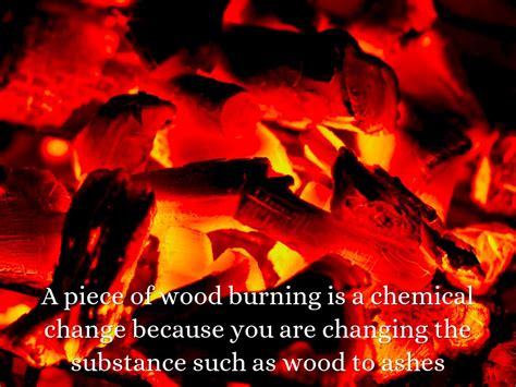 Burning Wood Is A Physical Change