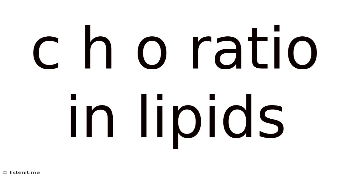 C H O Ratio In Lipids