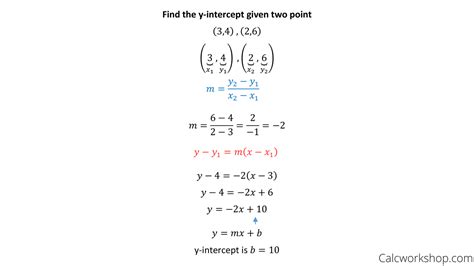 Calculate Y Intercept From 2 Points