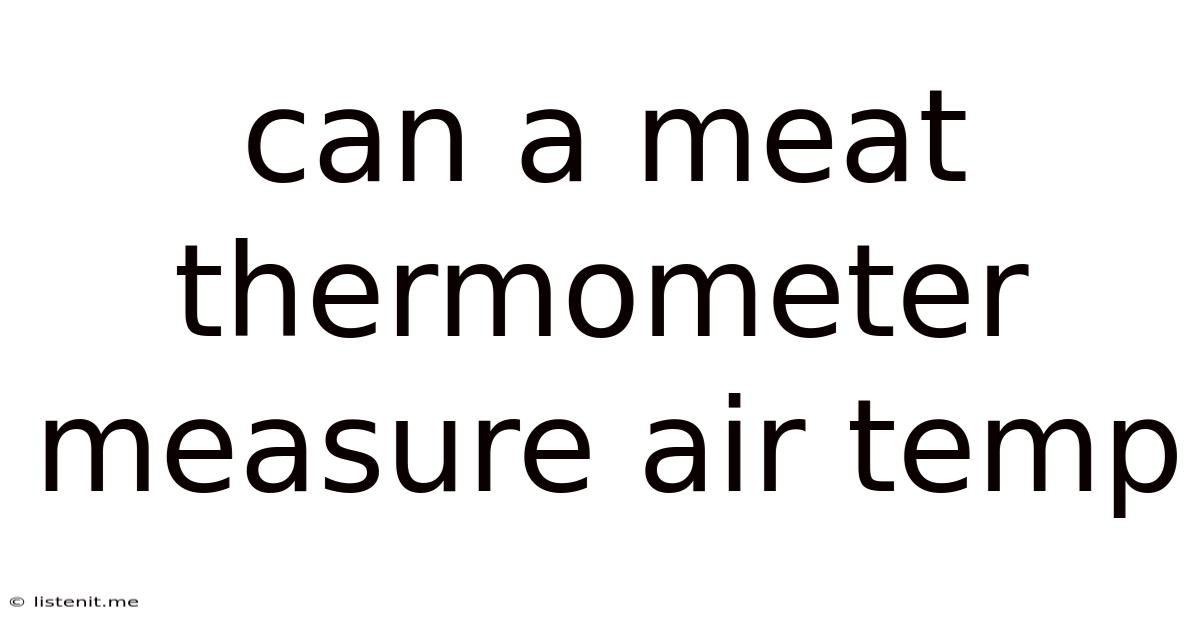 Can A Meat Thermometer Measure Air Temp