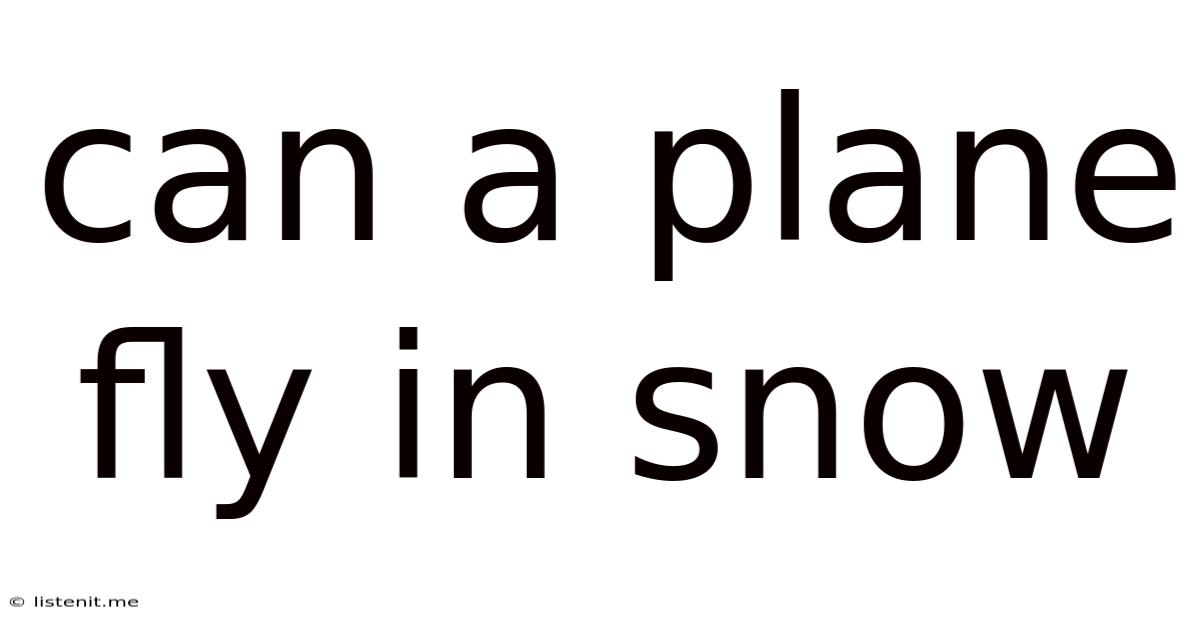 Can A Plane Fly In Snow