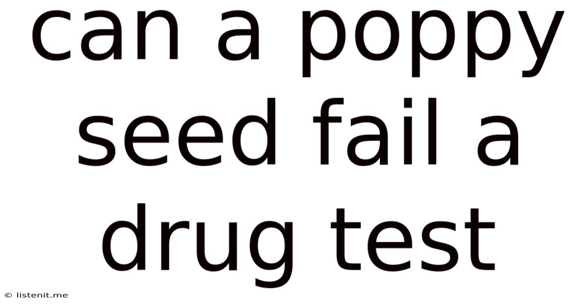 Can A Poppy Seed Fail A Drug Test