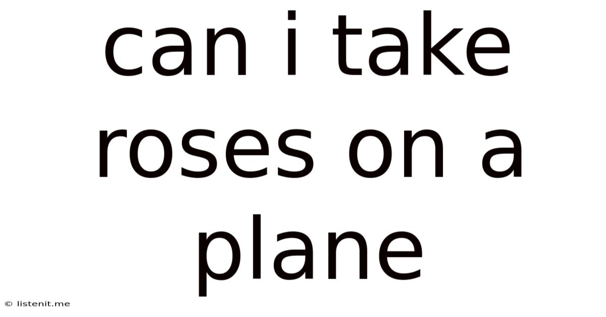 Can I Take Roses On A Plane