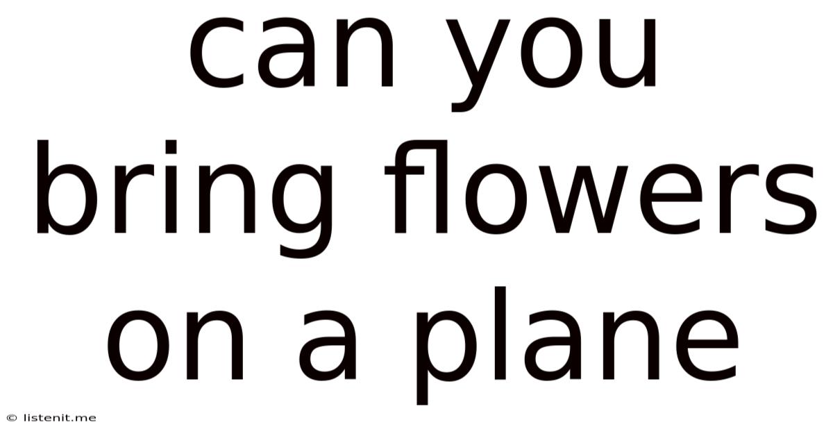 Can You Bring Flowers On A Plane