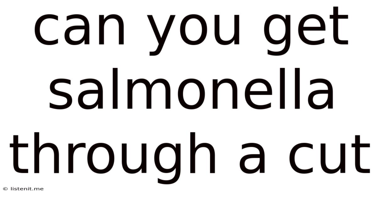 Can You Get Salmonella Through A Cut