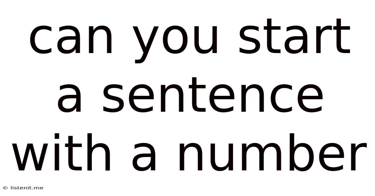 Can You Start A Sentence With A Number