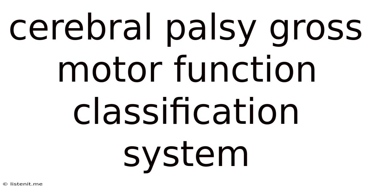 Cerebral Palsy Gross Motor Function Classification System