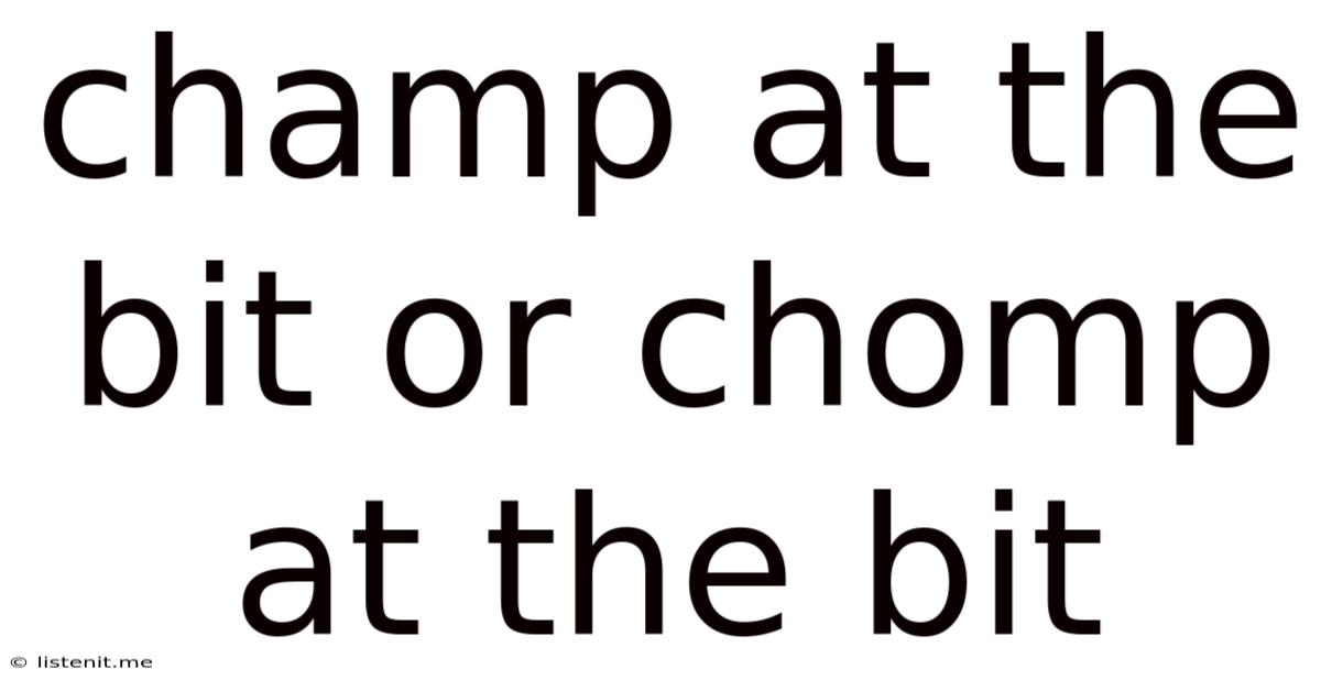 Champ At The Bit Or Chomp At The Bit