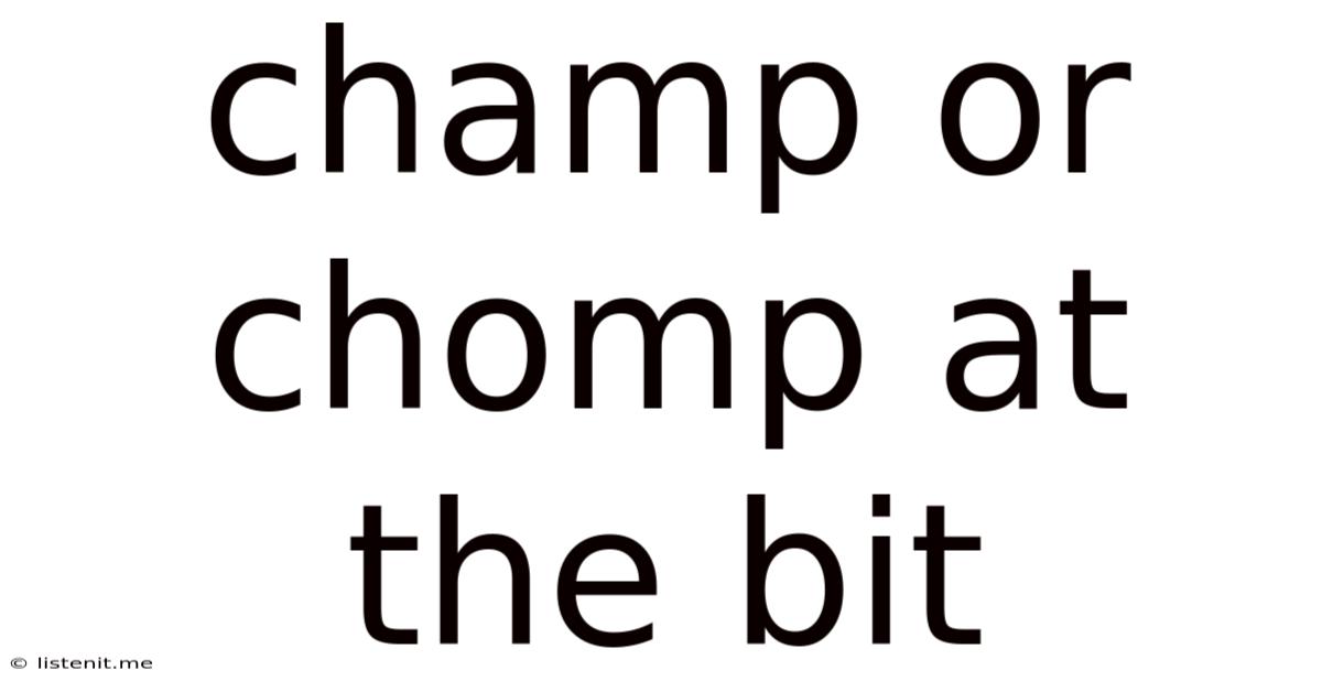 Champ Or Chomp At The Bit
