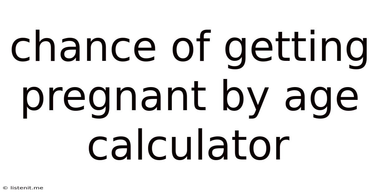 Chance Of Getting Pregnant By Age Calculator