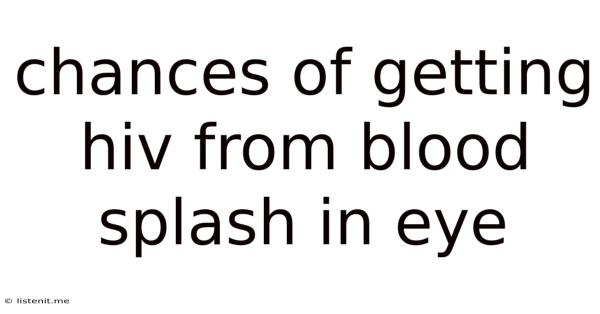 Chances Of Getting Hiv From Blood Splash In Eye