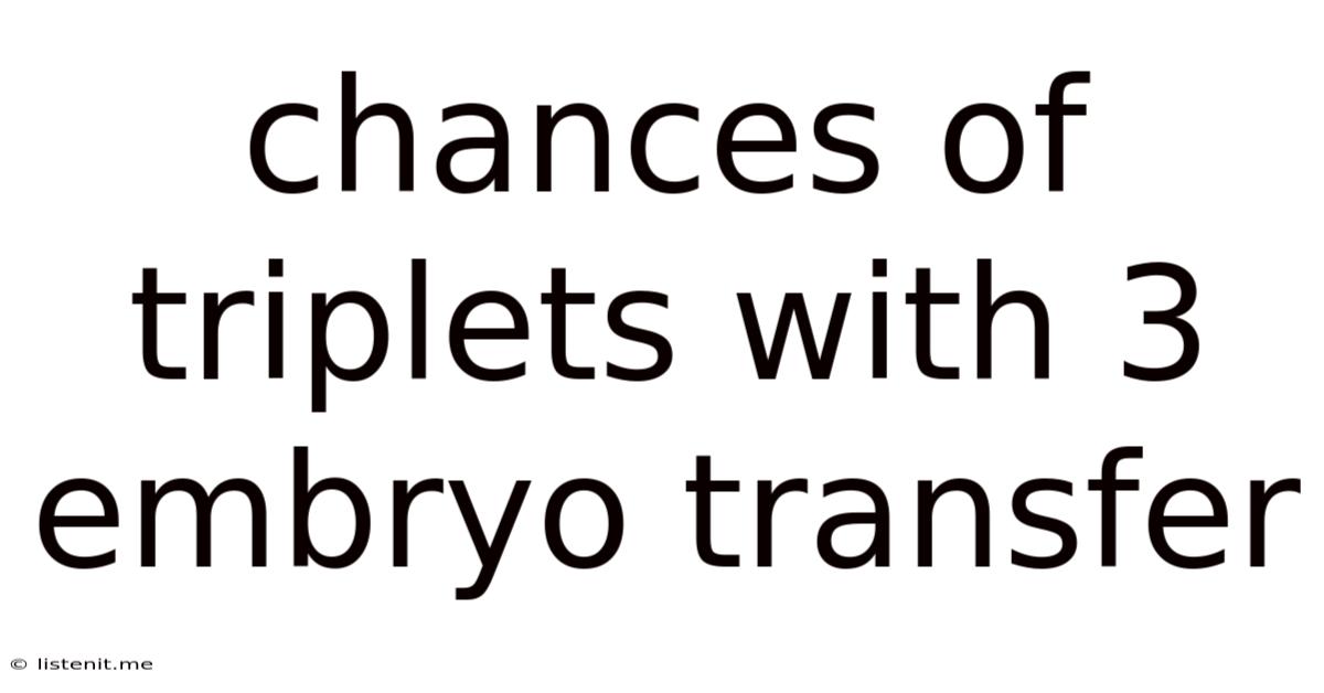 Chances Of Triplets With 3 Embryo Transfer