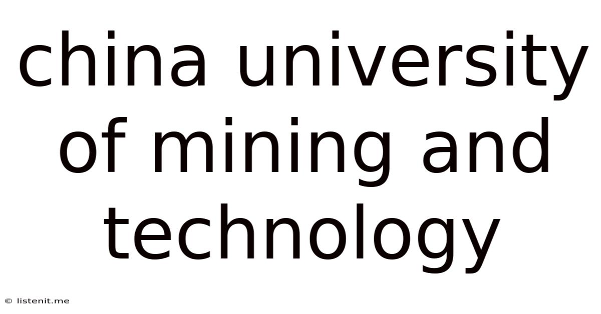China University Of Mining And Technology