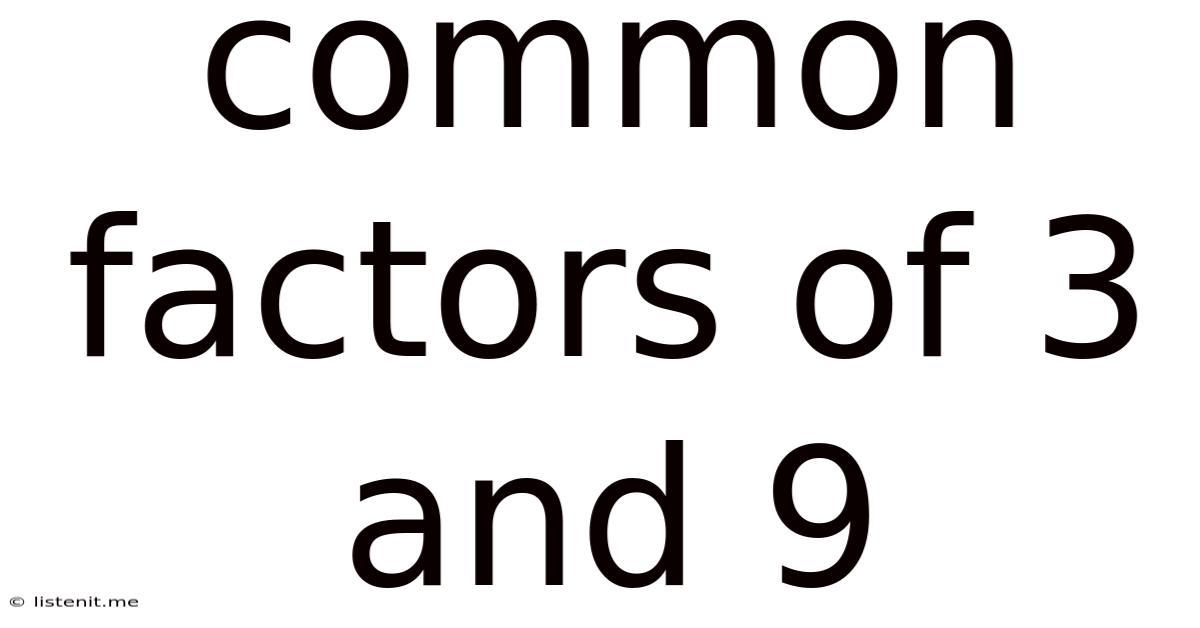 Common Factors Of 3 And 9
