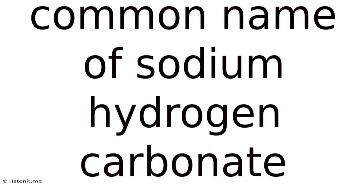 Common Name Of Sodium Hydrogen Carbonate