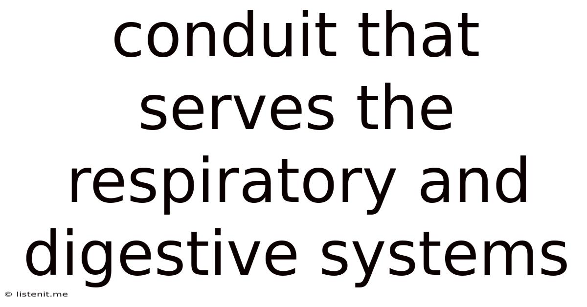 Conduit That Serves The Respiratory And Digestive Systems