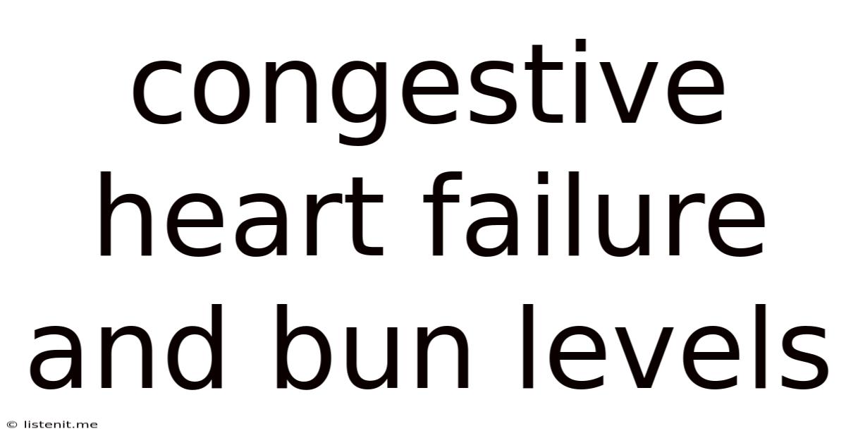 Congestive Heart Failure And Bun Levels