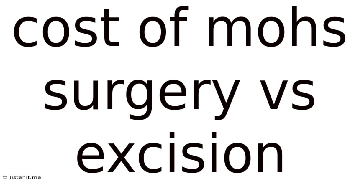 Cost Of Mohs Surgery Vs Excision