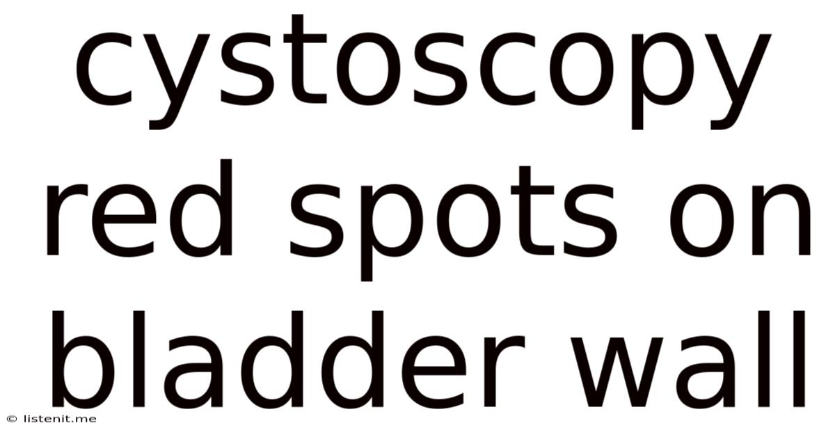 Cystoscopy Red Spots On Bladder Wall