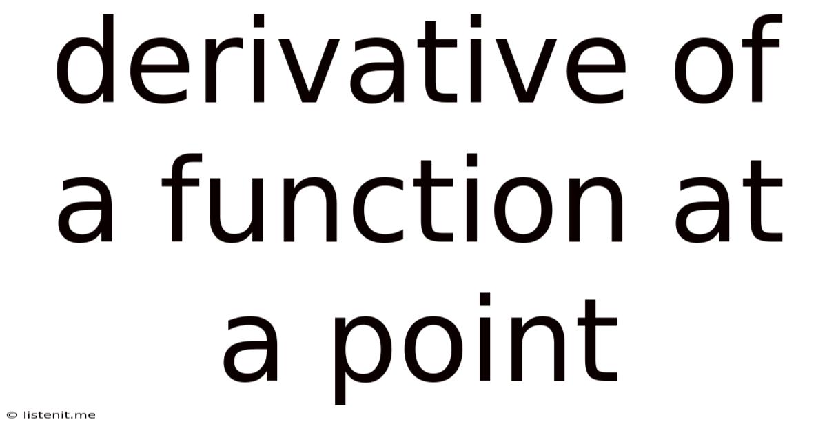 Derivative Of A Function At A Point