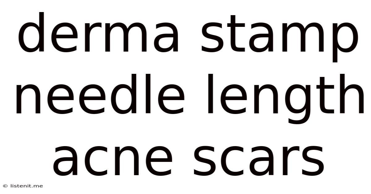 Derma Stamp Needle Length Acne Scars