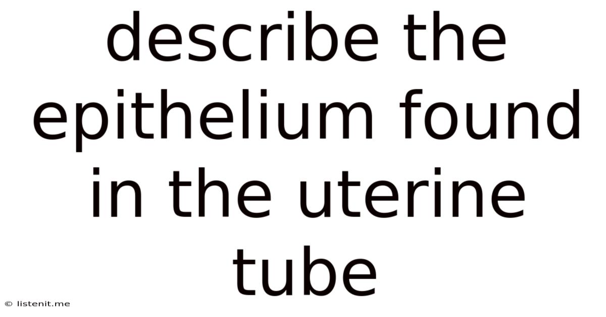 Describe The Epithelium Found In The Uterine Tube