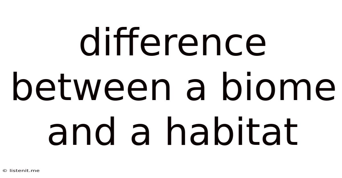 Difference Between A Biome And A Habitat